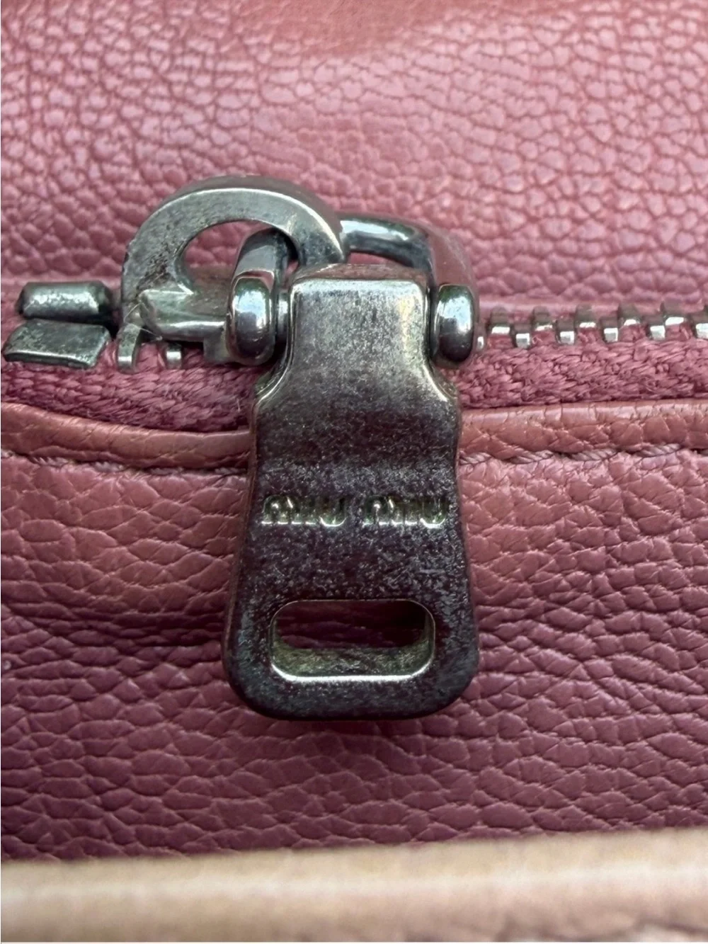 Miu Miu Two-Tone Mauve and Blush Leather Continental Wallet